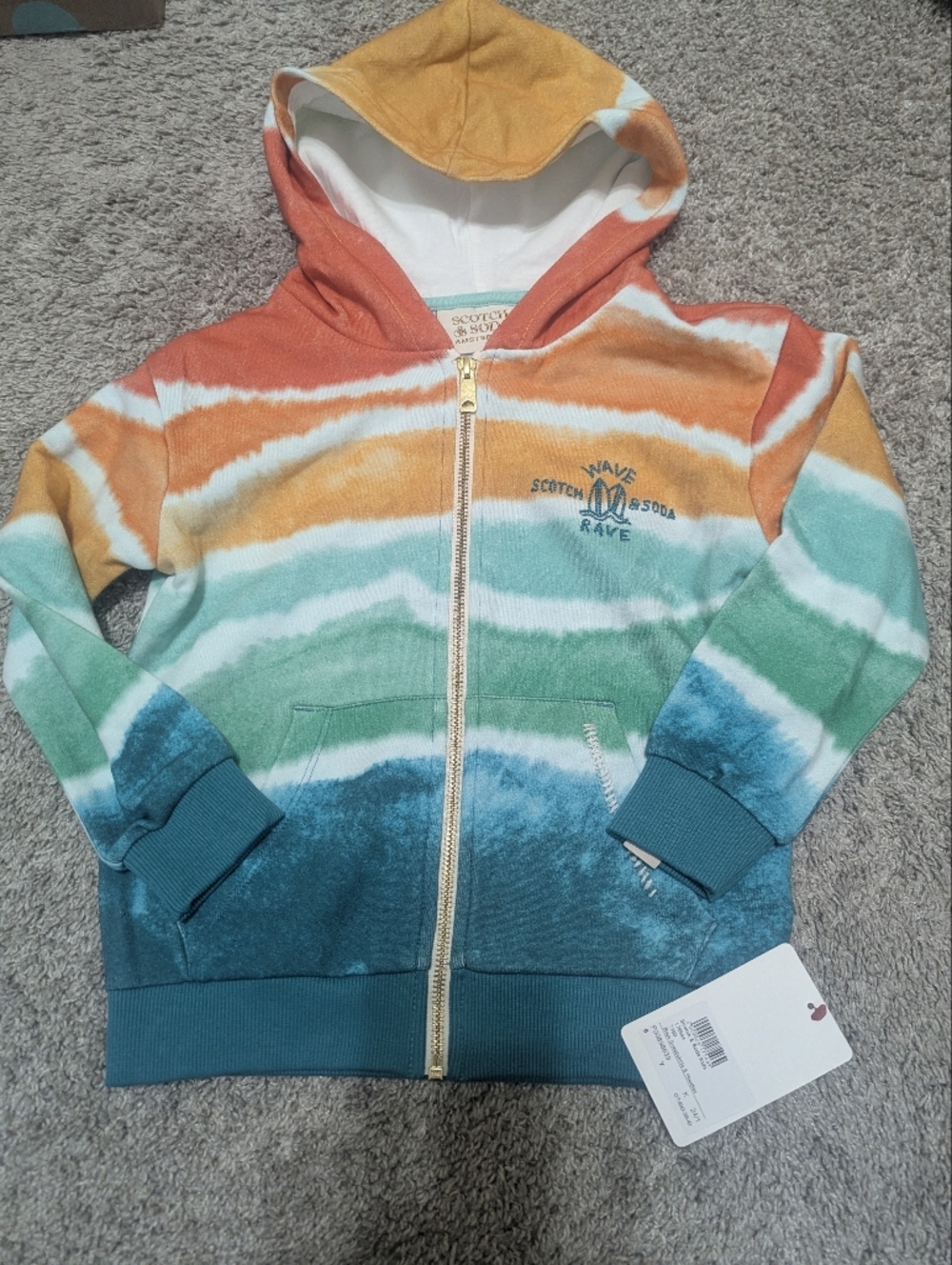 Scotch & Soda Kids Multicolor Striped Zip Hoodie